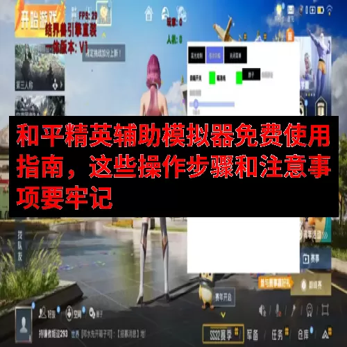 和平精英辅助模拟器免费使用指南，这些操作步骤和注意事项要牢记
